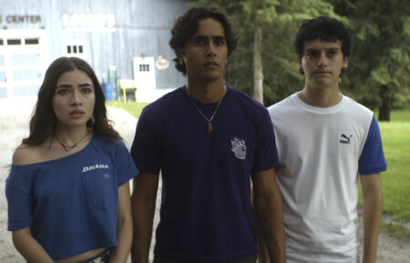 Caitlyn (Melissa Collazo), Zac (Michael Cimino) and Marcel (Nicolas Cantu) in 'Motorheads' Season 1