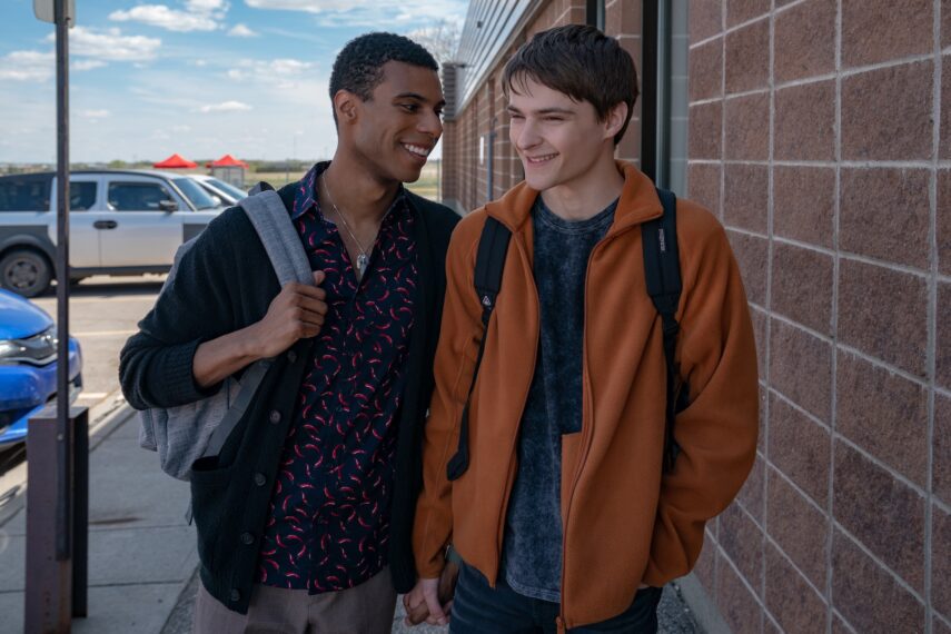 My Life with the Walter Boys. (L to R) Jaylan Evans as Skylar and Corey Fogelmanis as Nathan in episode 108 of My Life with the Walter Boys. Cr. Chris Large/© 2023 Netflix, Inc.
