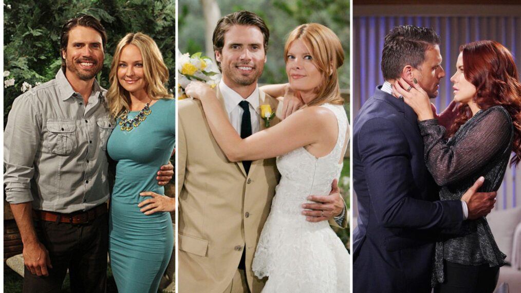 Joshua Morrow with Sharon Case, Michelle Stafford and Courtney Hope on 'The Young and the Restless'