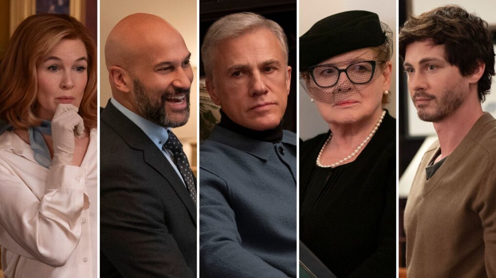 Renee Zelleweger, Keegan-Michael Key, Christoph Waltz, Dianne Wiest, and Logan Lerman in 'Only Murders in the Building'