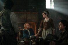 Jamie Roy, Tony Curran, Hermione Corfield, and Rory Alexander in 'Outlander: Blood of My Blood' Season 1