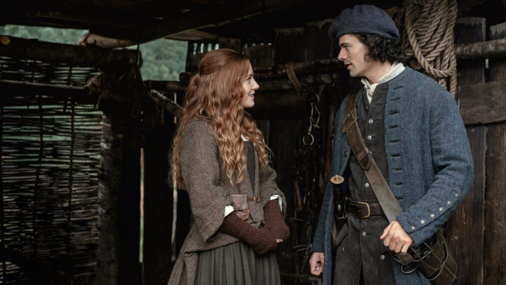 Harriet Slater and Jamie Roy in 'Outlander: Blood of My Blood' Season 1