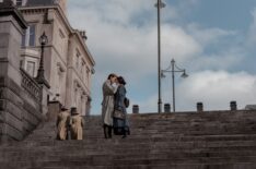 Hermione Corfield and Jeremy Irvine in 'Outlander: Blood of My Blood' Season 1