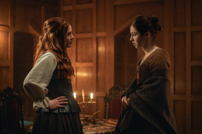 Harriet Slater and Hermione Corfield in 'Outlander: Blood of My Blood' Season 1