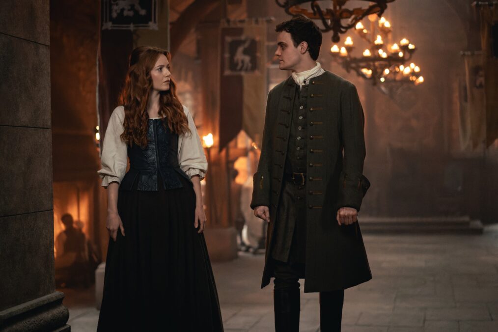 Harriet Slater and Seamus McLean Ross in 'Outlander: Blood of My Blood' Season 1
