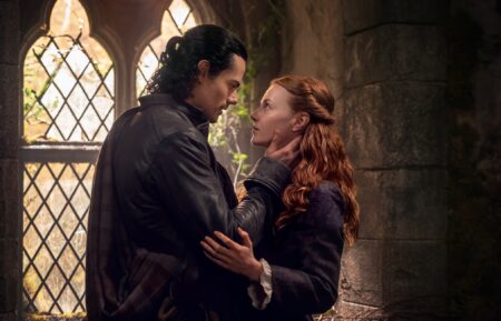 Jamie Roy and Harriet Slater in 'Outlander: Blood of My Blood' Season 1