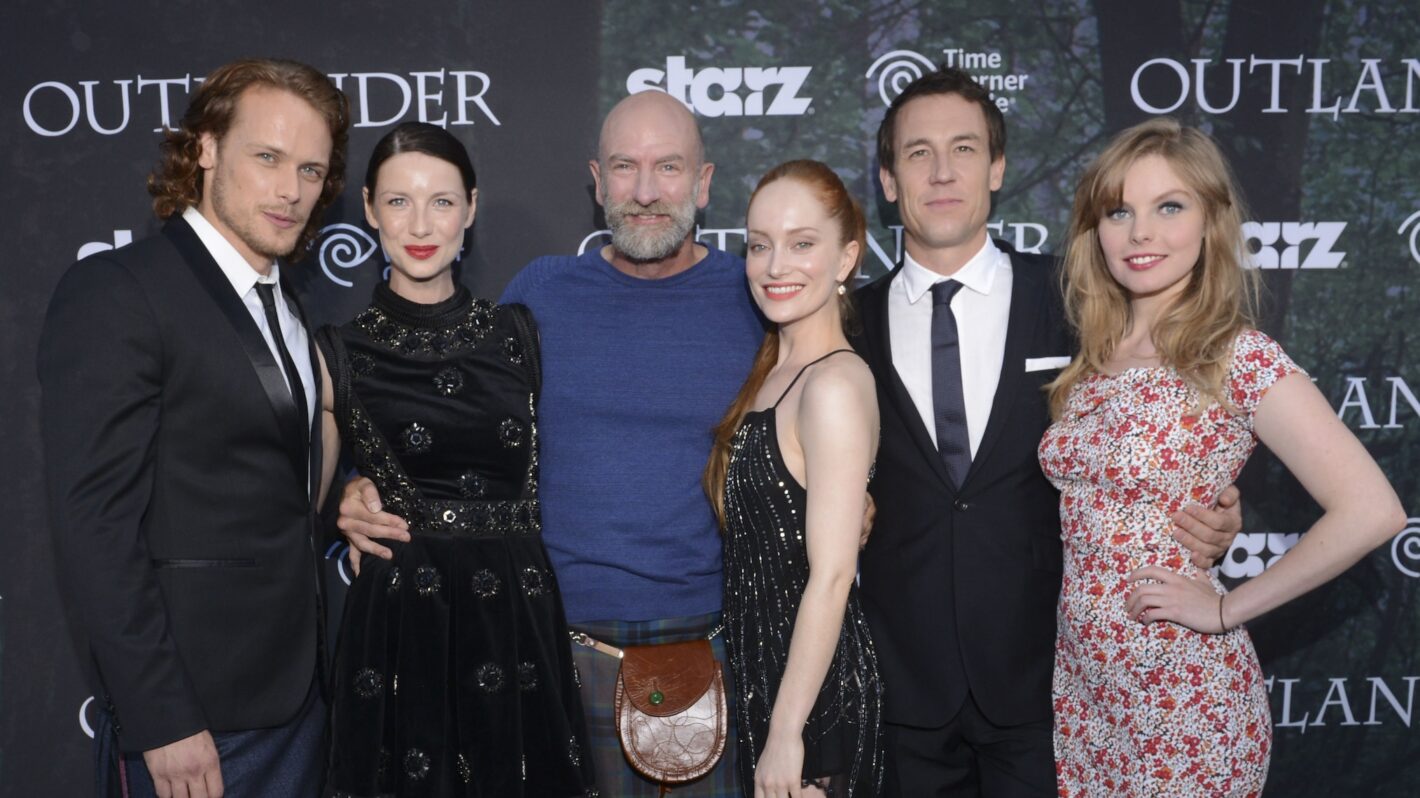 Actors Sam Heughan, Caitriona Balfe, Graham McTavish, Lotte Verbeek, Tobias Menzies and Nell Hudson attend the Starz Series 