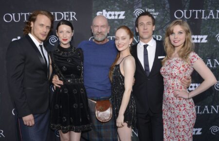 Actors Sam Heughan, Caitriona Balfe, Graham McTavish, Lotte Verbeek, Tobias Menzies and Nell Hudson attend the Starz Series