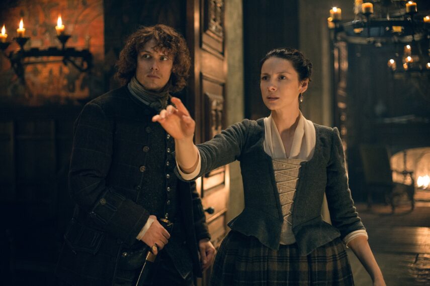 Sam Heughan and Caitriona Balfe in 'Outlander' 