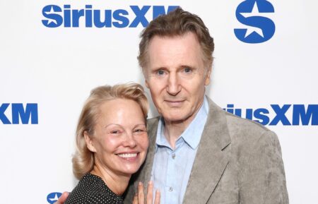Pamela Anderson and Liam Neeson attend SiriusXM's Town Hall with the cast of