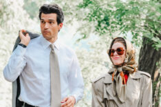 Paul Kelly and Naomi Watts are seen on the set of 'American Love Story' in New York City.