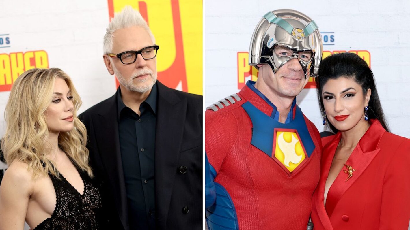 James Gunn and Jennifer Holland, John Cena and Shay Shariatzadeh attend HBO's