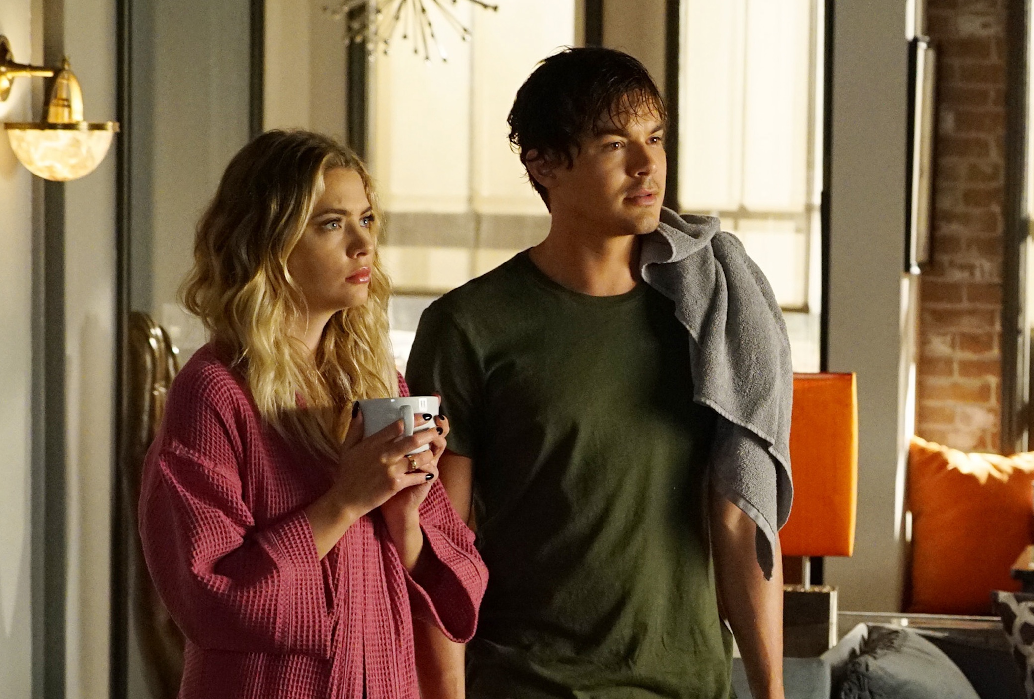 Ashley Benson and Tyler Blackburn as Hanna and Caleb in 'Pretty Little Liars'