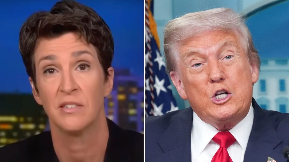 Rachel Maddow and Donald Trump