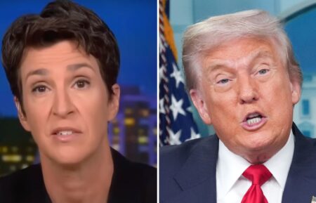 Rachel Maddow and Donald Trump
