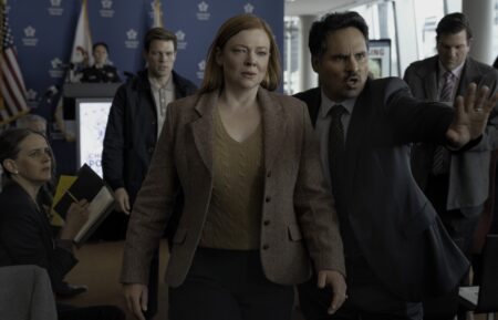 Jake Lacy as Peter, Sarah Snook as Marissa, Michael Peña as Detective Alcaras