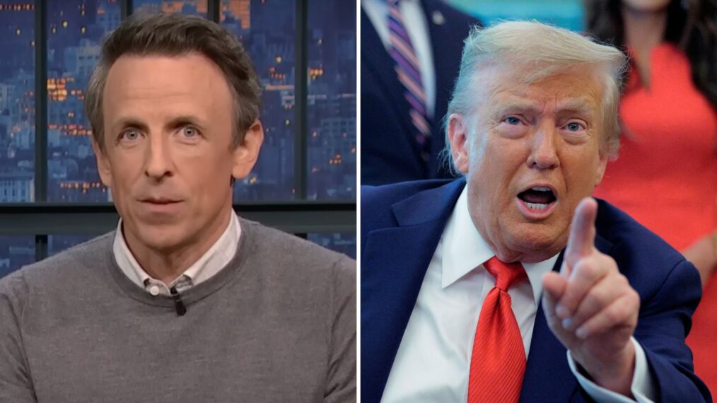 Seth Meyers and Donald Trump