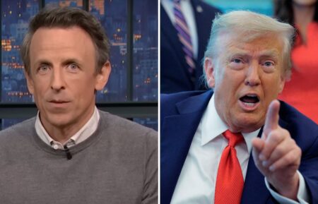 Seth Meyers and Donald Trump