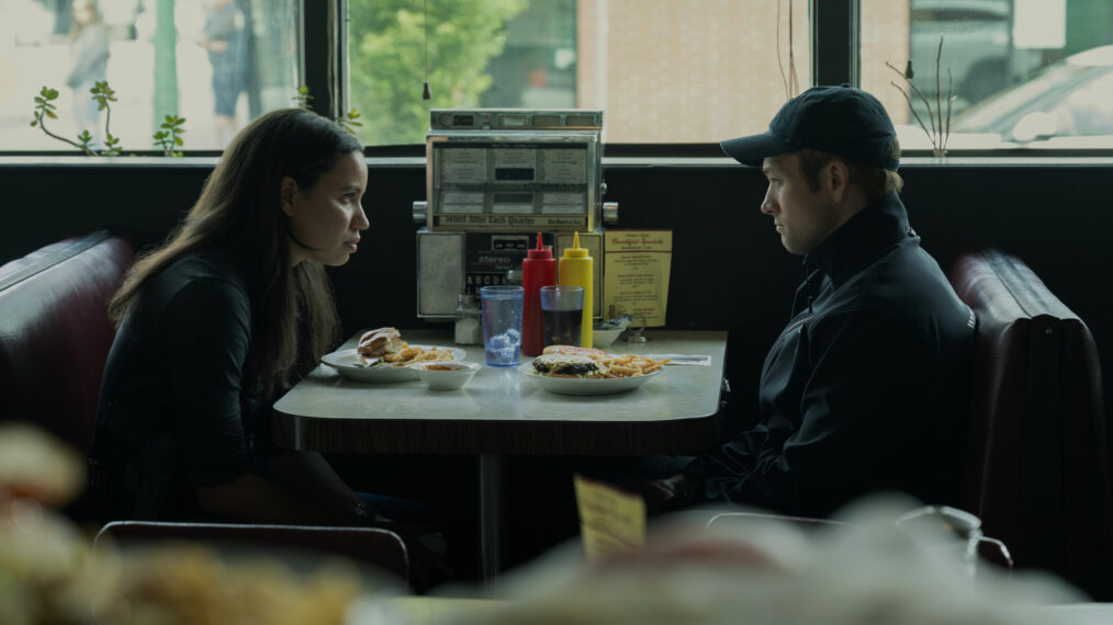 Jurnee Smollett and Taron Egerton in 'Smoke' Season 1 Episode 8