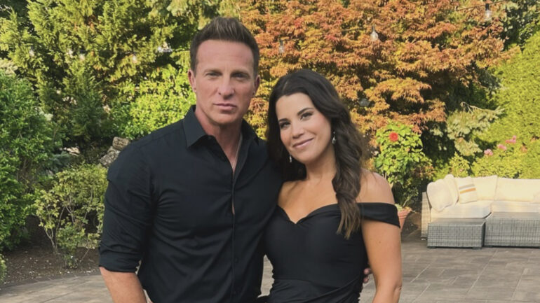 Steve Burton and Michelle Lundstrom at a wedding together