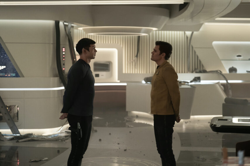Ethan Peck as Spock and Paul Wesley as Kirk — 'Star Trek: Strange New Worlds' Season 3 Episode 6 "The Sehlat Who Ate Its Tail"
