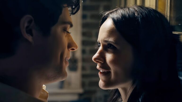 SUPERMAN, from left: David Corenswet as Clark Kent, Rachel Brosnahan as Lois Lane, 2025