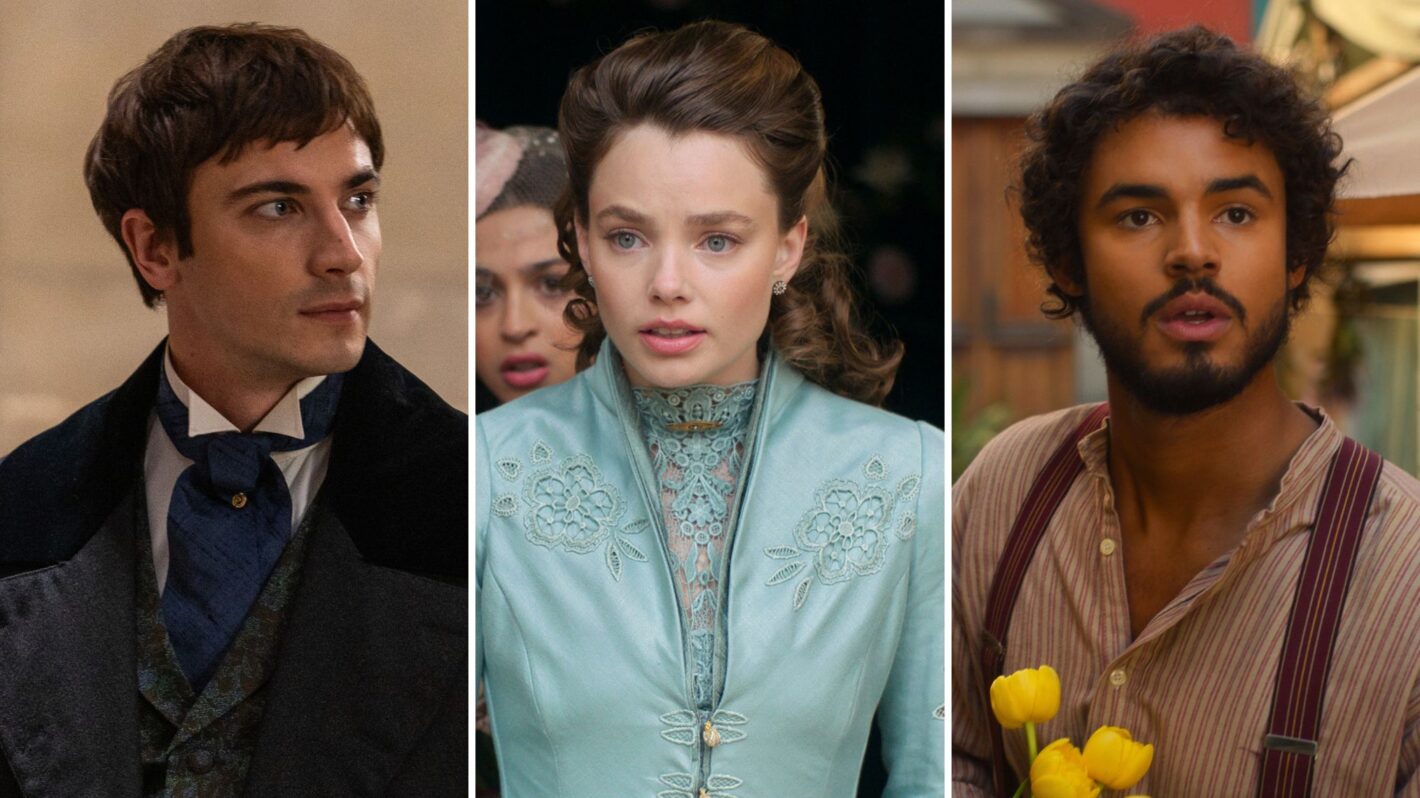 Guy Remmers, Kristine Froseth, and Matthew Broome as Theo, Nan, and Guy in 'The Buccaneers'