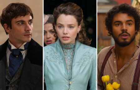 Guy Remmers, Kristine Froseth, and Matthew Broome as Theo, Nan, and Guy in 'The Buccaneers'