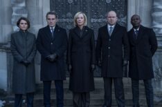 Keri Russell as Kate Wyler, Rufus Sewell as Hal Wyler, Allison Janney as Grace Penn, Rory Kinnear as Nicol Trowbridge, David Gyasi as Austin Dennison in 'The Diplomat' Season 3 Episode 8