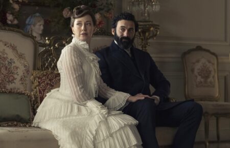Carrie Coon and Morgan Spector in 'The Gilded Age' Season 3