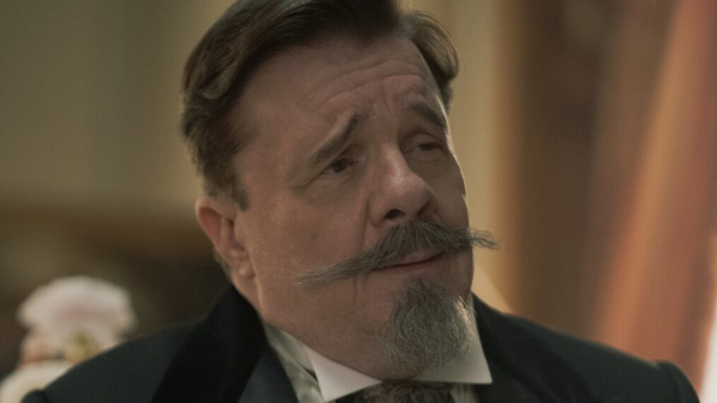 Nathan Lane as Ward McAllister in 'The Gilded Age' Season 3 Episode 7, 'Ex-Communicated'