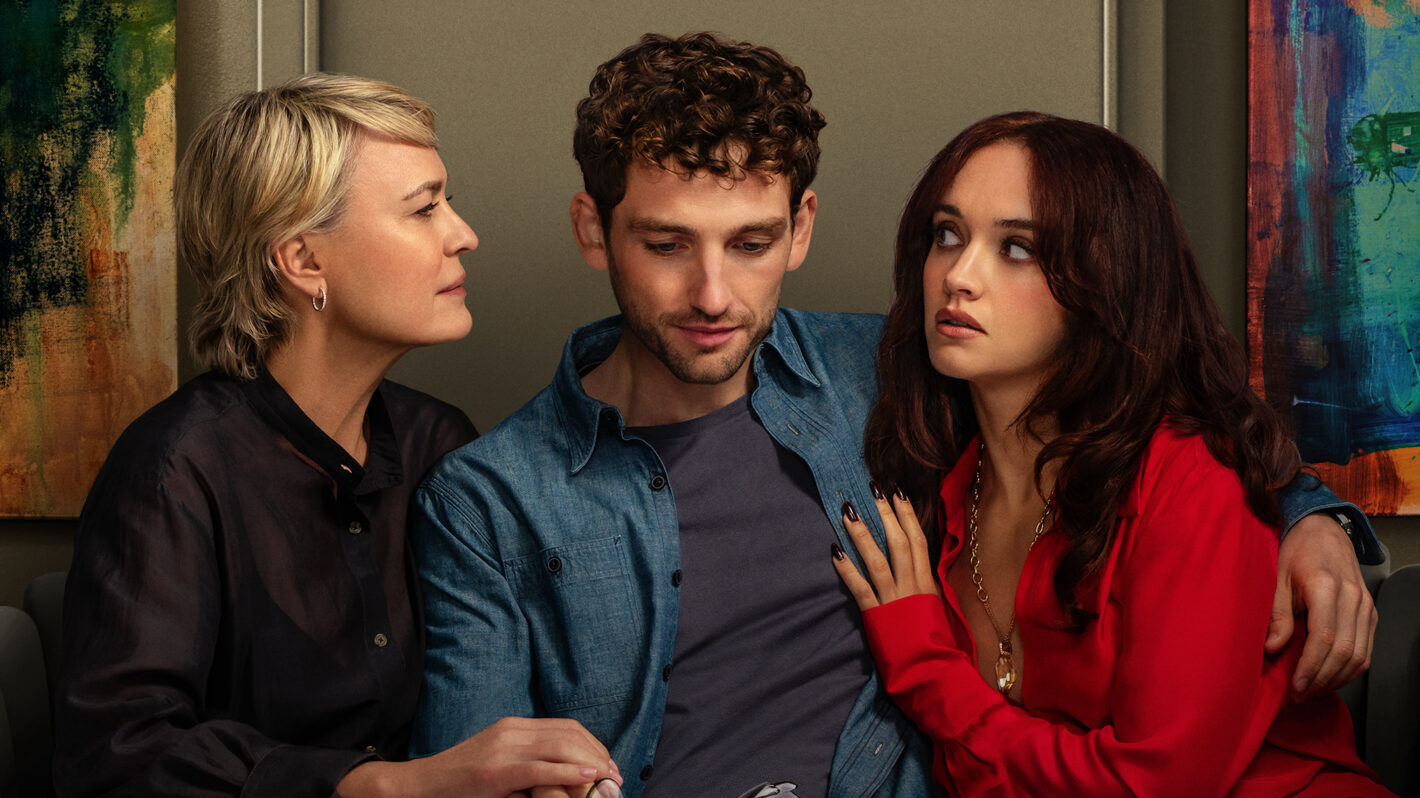 Robin Wright, Laurie Davidson, and Olivia Cooke in 'The Girlfriend' key art