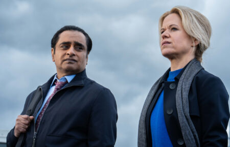 DI Sunny Khan (Sanjeev Bhaskar), DCI Jess James (Sinéad Keenan) in 'Unforgotten' Season 6 Episode 1