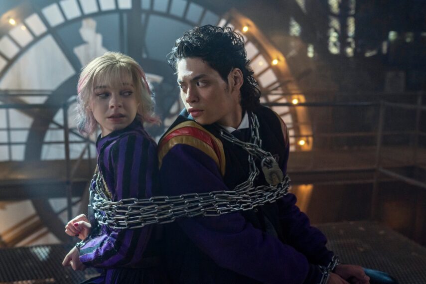 Wednesday. (L to R) Emma Myers as Enid Sinclair, Noah B. Taylor as Bruno in episode 202 of Wednesday.