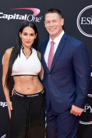 Wrestler Nikki Bella and actor/wrestler John Cena attend The 2017 ESPYS