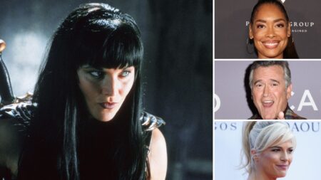 Lucy Lawless as Xena in 'Xena: Warrior Princess,' Gina Torres, Bruce Campbell, Selma Blair