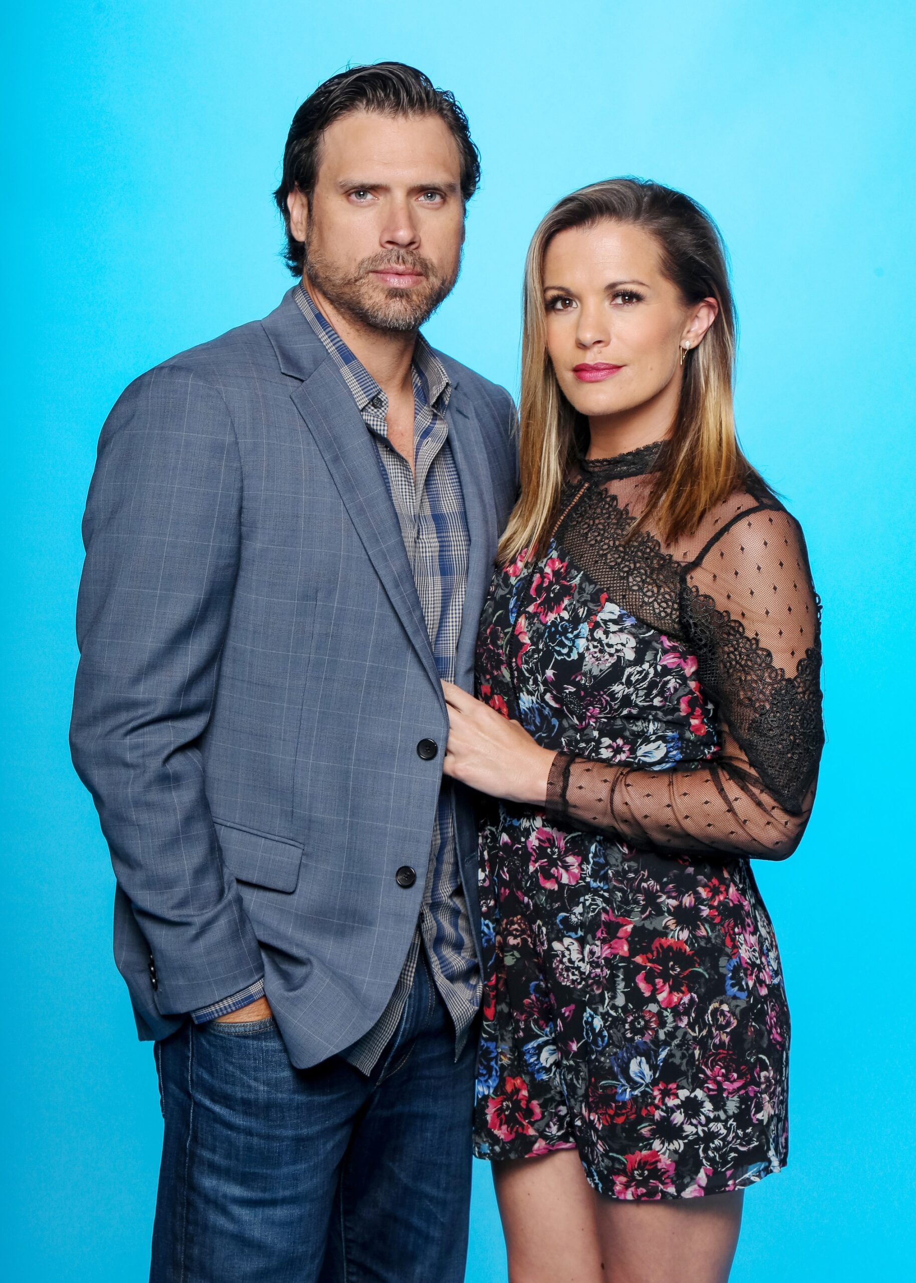 Joshua Morrow, Melissa Claire Egan on the set of 'The Young and the Restless'