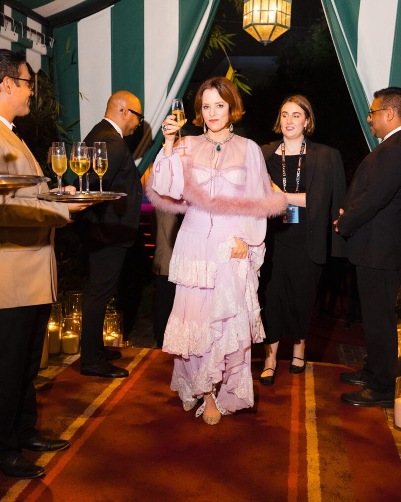 Parker Posey attends the HBO Max Primetime Emmy Awards Afterparty at San Vicente Bungalows on September 14, 2025 in West Hollywood, California.