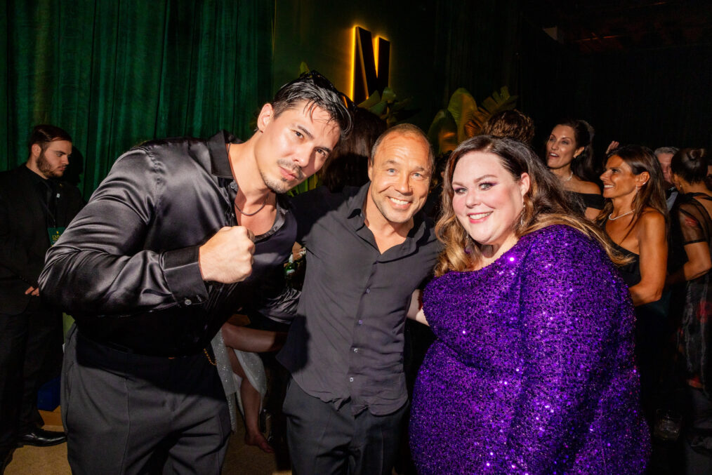 Lewis Tan, Stephen Graham and Chrissy Metz attend Netflix's 2025 Emmy Celebration at NYA WEST on September 14, 2025 in Hollywood, California.