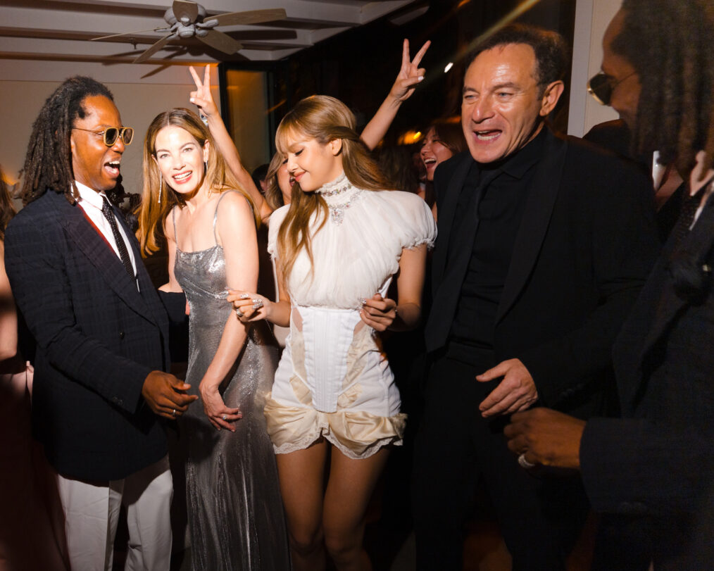 Michelle Monaghan, Lisa, and Jason Isaacs attend the HBO Max Primetime Emmy Awards Afterparty at San Vicente Bungalows on September 14, 2025 in West Hollywood, California.