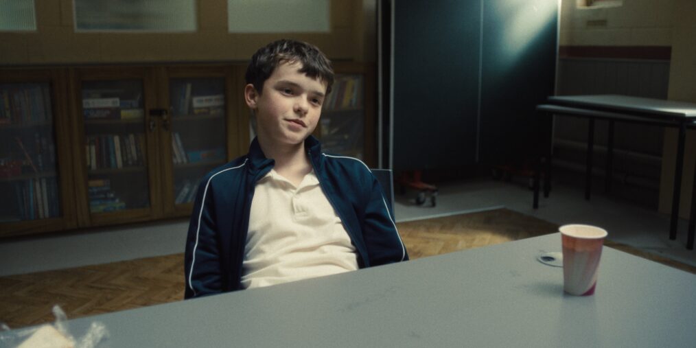 Adolescence. Owen Cooper as Jamie Miller in Adolescence. Cr. Courtesy of Netflix © 2024