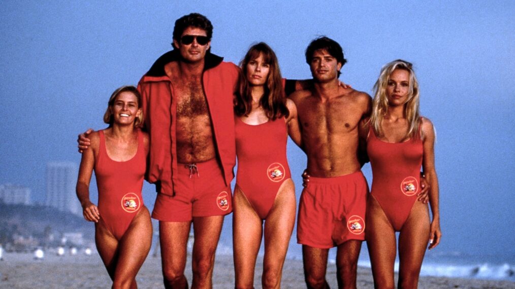 Nicole Eggert, David Hasselhoff, Alexandra Paul, David Charvet, Pamela Anderson, 'Baywatch' Season 3, 1992.