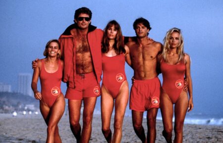 Nicole Eggert, David Hasselhoff, Alexandra Paul, David Charvet, Pamela Anderson, 'Baywatch' Season 3, 1992.