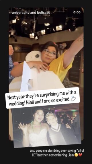 Belissa Escobedo surprise birthday video message from Niall Horan, Instagram, September 18, 2025.