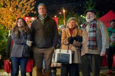 Bethany Joy Lenz, Victor Webster, Paula Shaw, and Jay Brazeau in Hallmark Channel's 'Five Star Christmas,' November 2020.