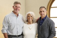 Bobby Deen, Paula Deen and Jamie Deen of 'Canceled: The Paula Deen Story' pose in the Getty Images Portrait Studio Presented by IMDb and IMDbPro during the Toronto International Film Festival at InterContinental Toronto Centre on September 07, 2025 in Toronto, Ontario.