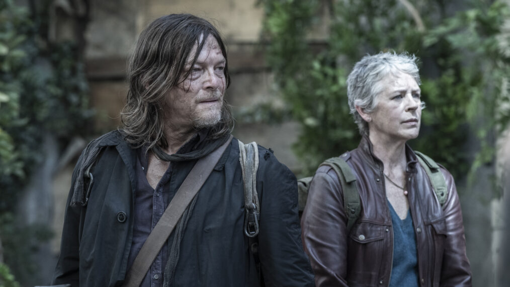 Norman Reedus as Daryl Dixon, Melissa McBride as Carol Peletier - The Walking Dead: Daryl Dixon _ Season 3