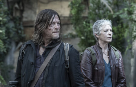 Norman Reedus as Daryl Dixon, Melissa McBride as Carol Peletier - The Walking Dead: Daryl Dixon _ Season 3