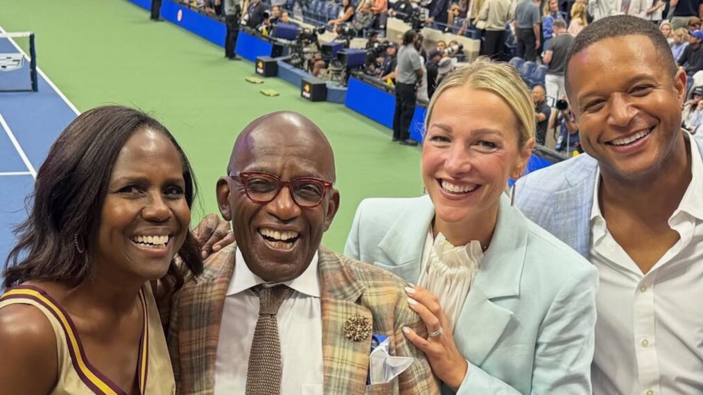 Deborah Roberts, Al Roker, Lindsay Czarniak, and Craig Melvin at the US Open, September 7, 2025.