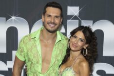Gleb Savchenko, Hilaria Baldwin, 'Dancing With the Stars' Season 34 premiere red carpet, ABC, September 16, 2025.